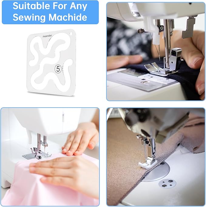 3 Pcs Acrylic Free Motion Quilting Rulers and Templates Set for Machine Quilting/DIY Quilting & Patchwork (3)
