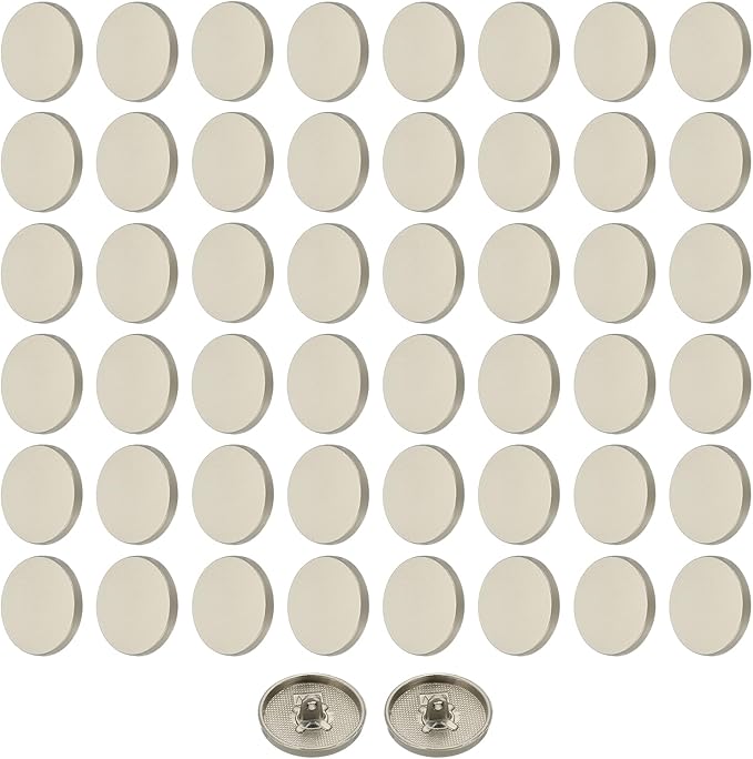 HARFINGTON 50pcs 32L Metal Round Flat Sewing Buttons 20mm Alloy Shank Craft Replacement Button for Men Women Suit Woolen Coat Shirt Trousers Sewing Crafts, Grey