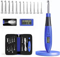 Light up Crochet Hook Set with Stitch Counter Crochet Kit with 12 Different Size Interchangeable Crochet Needle,Ergonomic with 2 Levels Led and Digital Stitch Counter for Crocheting and Knitting