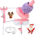 Electric Yarn Ball Winder Pro for Crocheting, Upgrade Dual-Spring Tension 10oz Large Capacity, Stepless Speed Automatic Yarn Wool Spinner Roller, Ideal Present for Crochet Lovers(Pink)