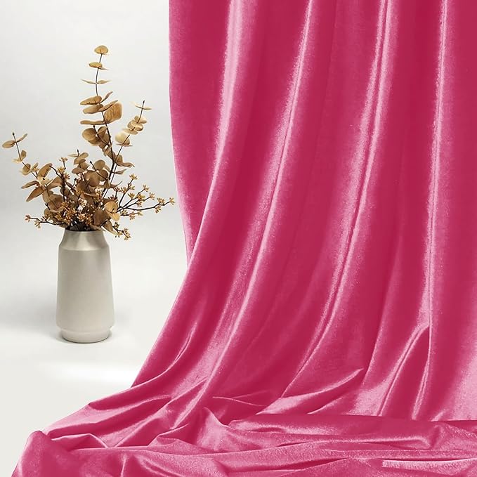 KKJIAF Pink Stretch Velvet Fabric 60 Inch Wide, 5 Yard Soft Stretchy Fabric for Sewing Clothes, Apparel, Costume, Crafts - 90% Polyester 10% Spandex