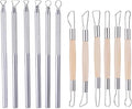 12PCS Double-Sided Clay Sculpting Tools, Wooden Handle Clay Carving Tools Clays Wire Loop Sculpture Set Clays Pottery Sculpting Tool Set for Ceramic, Carving Modeling