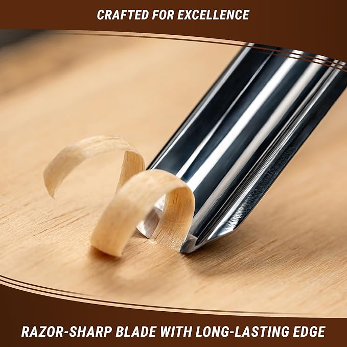 BeaverCraft Wood Carving Gouge K9/10 Woodworking Hand Chisel Compact Wood Carving Knife for Beginners and Profi