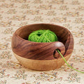 Christmas Gifts Wooden Yarn Bowl Knitting Bowl Large Crochet Yarn Holder Handmade Crocheting Accessories and Supplies Organizer 7 x 3 (Two Tone)