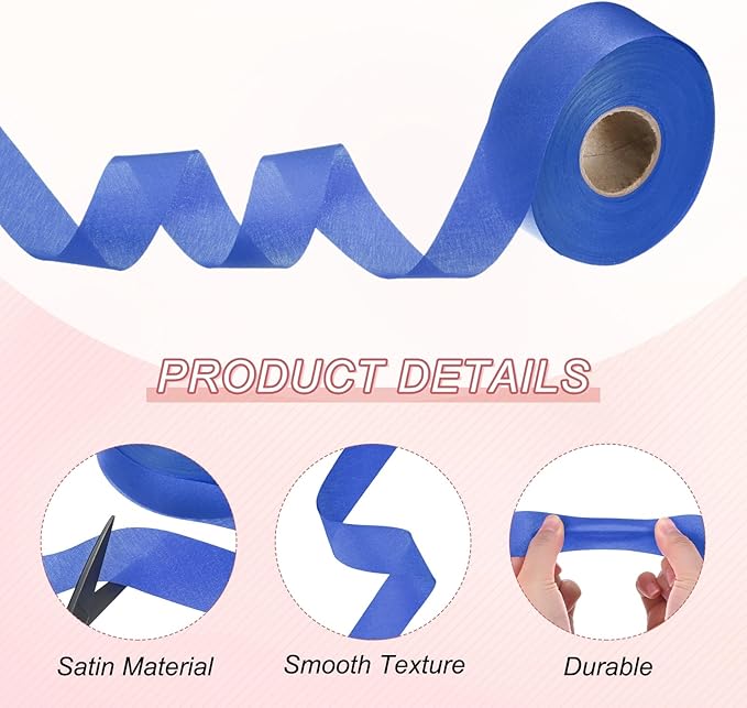 M METERXITY 1-Pack Extra Wide Single Fold Bias Tape, 1.2 Inch x 55 Yards Satin Bias Tape for Sewing/Seaming/Quilting/Hemming/DIY Crafts/Quilt Binding [Blue]