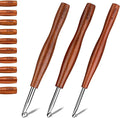 Nitlak 3 Pcs Crochet Hook, 3 Size Aluminum Ergonomic Crochet Hook with Wooden Handle for Arthritic Hands, Beginners, Crochet Needles for Knitting (4mm/5mm/6mm)