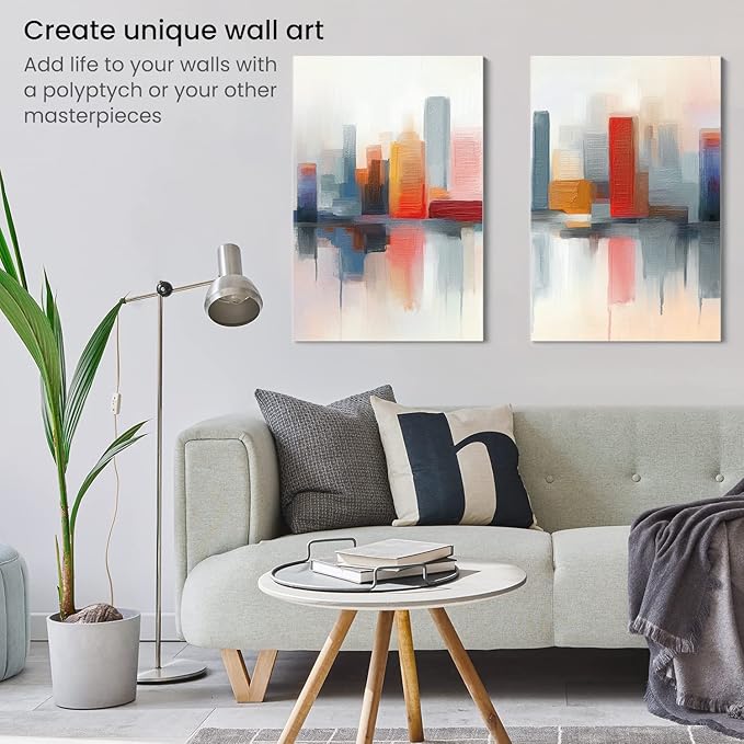 ARTEZA Stretched Canvas, 24 x 36 Inches, Pack of 5, Blank White Large Canvas for Painting for Acrylic, Oil and Gouache Paints