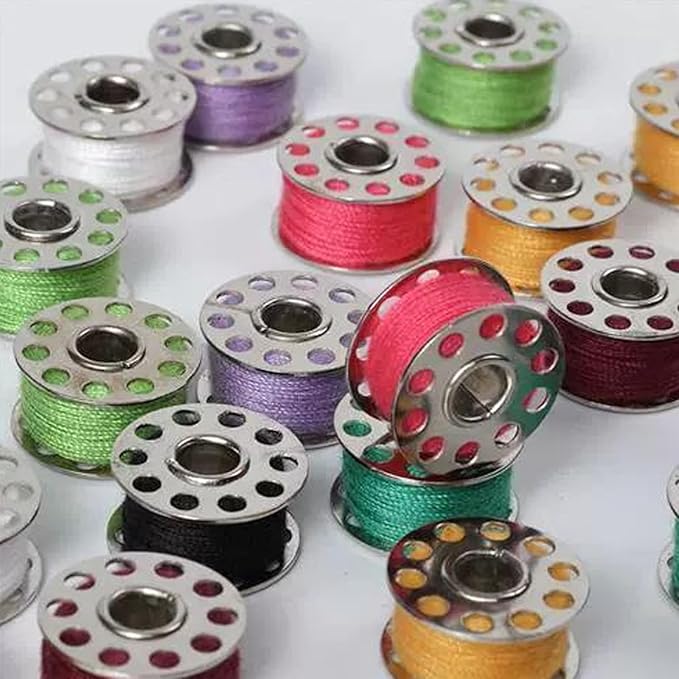 2PCS Bobbin Cases & 20PCS Metal Sewing Machine Bobbins Replacement Kit - Compatible with Brother, Singer, Janome, Etc Suitable for Front Loading 15 Class Apparatus