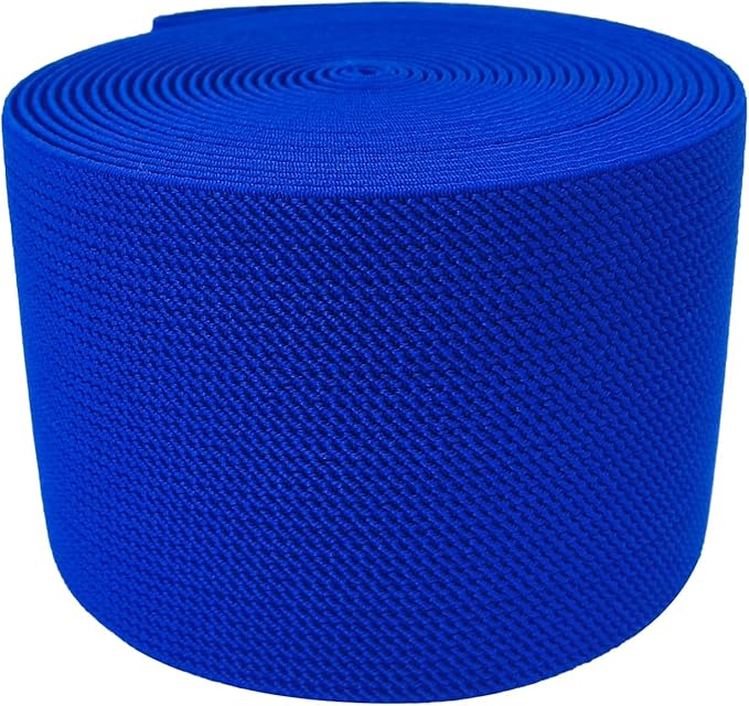Royal Blue Wide Knit Elastic Band for Sewing 3 inch 5yards Double-Side Twill Woven Elastic Heavy Stretch Elastic Spool Band for Sewing Pants Waist-Wigs-Skirts-Craft-DIY Projects