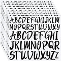 TaoBary 416 Pcs Letter Stickers 8 Sheets Alphabet Stickers 2 Size Vinyl Cursive Self-Adhesive Letter Personalized Decor for Mailbox Scrapbook Window Sign Door Classroom DIY Craft (1'', 1.5'',Black)
