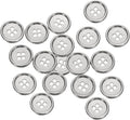 HARFINGTON 20pcs Metal Sewing Button, 18mm 4-Hole Round Suit Shirts Coats Clothes Sewing Buttons for Decoration Craft, Silver