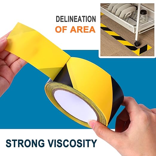 Black & Yellow Safety Warning Stripe Tape, 3 Inch x 108 FT, Warning Tape, Black & Yellow Caution Tape Floor Marking Tape, Black Yellow Tape