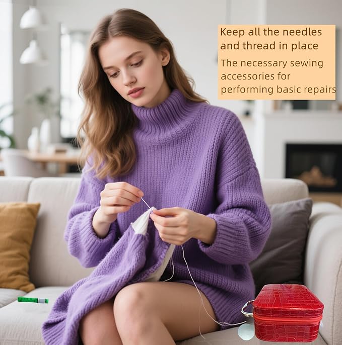 MaryLavender Sewing Kit Portable Sewing Supplies Accessories Box with Thread, Needles, Scissors
