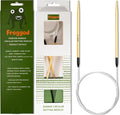 Froggod Bamboo Circular Knitting Needles Size 4 – 3.15-inch Bamboo Knitting Needle Tips, 31.5-inch Total Length, Lightweight Wooden Needles