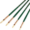 Silver Brush Limited GP-1080 Grand Prix Long Handle Filbert Brushes with Natural Hog Bristles, 4pc Premium Painting Set, Filbert, Long Filbert, Xtra Long Filbert for Oil, Acrylic, Gouache, or Casein