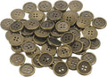 HARFINGTON 50pcs 40L Plastic Sewing Buttons 25mm 1" 4-Hole Round Replacement Craft Button for Coats Sewing Clothing and DIY, Bronze