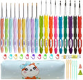 Mdoker 18 Sizes Ergonomic Crochet Hook Set with Case,0.8mm-6mm Crochet Hooks for Arthritic Hands,Crochet Needles for Beginners,Mothers Day Gift,Crochet Lovers