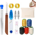 Vercleuim Steel Needles for Hand Sewing, with 25 Stainless Big Eye Steel Sewing Needles kit, 1 Seam Ripper for Sewing Thread, 2 Needle Threaders, 5 Threads, 2 Thimbles and DIY Crafting kit