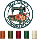 Custom Sewing Machine Metal Sign, Personalized Quilting Gifts for Mommy Grandma Wife, Mom's Sewing Room Decor, Vintage Quilting Supplies Craft Room Wall Decor, Gifts for Quilters Women