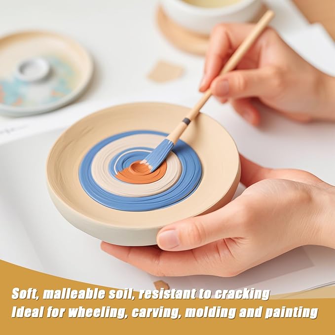 ZEHIQ Premium Air Dry Clay-2.2 lbs Natural Pottery Clay for Wheel Throwing, Hand Building, Sculpting Molding | No Baking Required, Self-Hardening | Beginner & Professional Artist Supplies(Terracotta)