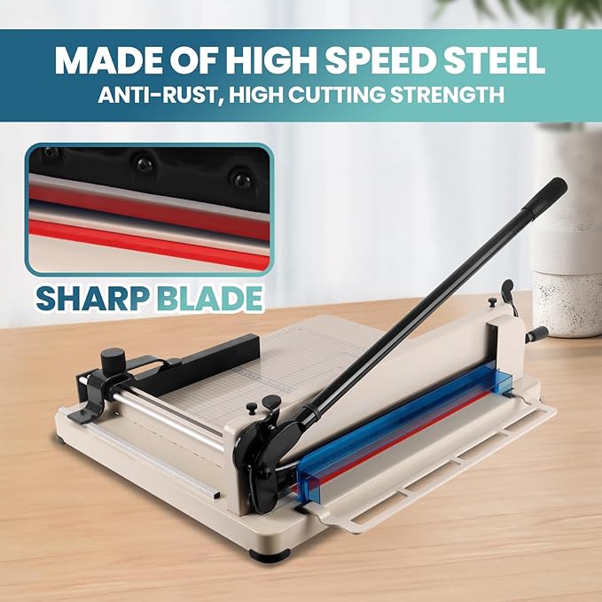 Professional Paper Cutter, 12" Guillotine Paper Cutter, 400 Sheet Capacity, Industrial A3 Paper Trimmer for Cardstock and Crafts (A3)