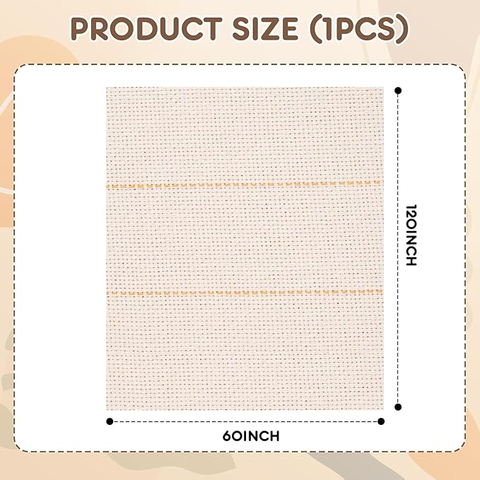 120"x60"Inch Large Premium Tufting Cloth with Marked Lines, Monks Cloth for Tufting Gun Rug Tufting, Rug Tufting Supplies Punch Needle Fabric for Art Hand Making DIY Craft Decoration