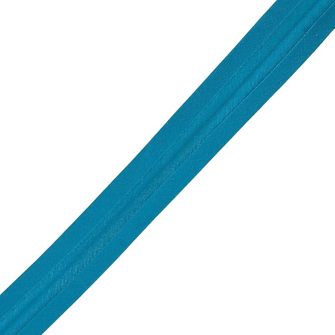 Mandala Crafts 55 Yards 1 Inch Teal Double Fold Bias Tape for Sewing - Bias Binding Tape for Quilting Binding, Hemming, Seam, and Fabric Piping
