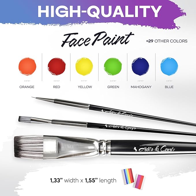 Face Paint Kit for Kids – 12 Vibrant Split Cake Colors, 40 Reusable Stencils, Brushes, Sponges & Tattoo Sheets – Non-Toxic, Paraben-Free, Easy to Apply & Wash Off – Perfect for Parties & Halloween.