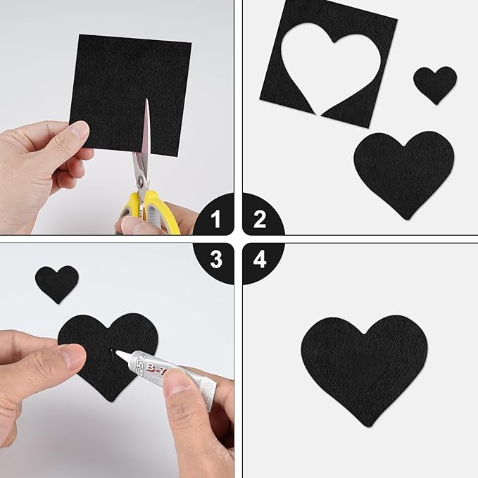 40 Pcs Black Soft Felt Fabric Sheet 8" x 12" Assorted Color Felt Fabric Sheets for Crafts DIY Handcraft Sewing Squares Patchwork Nonwoven