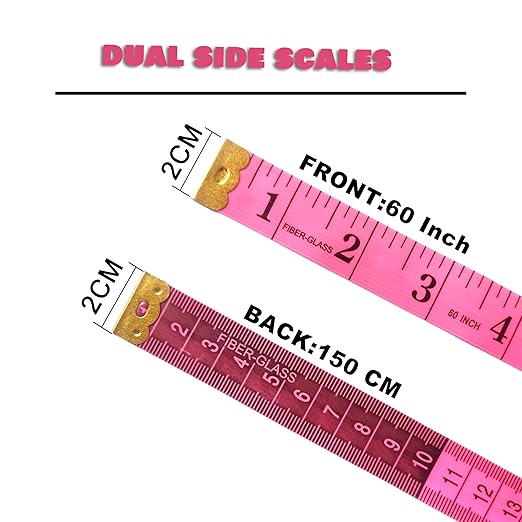 3 Pack Tape Measure Body Measuring Tape, Soft Fabric Measuring Tape for Sewing Cloth Measurement, 60 Inch Double Scale Tailor Ruler for Weight Loss (Red)