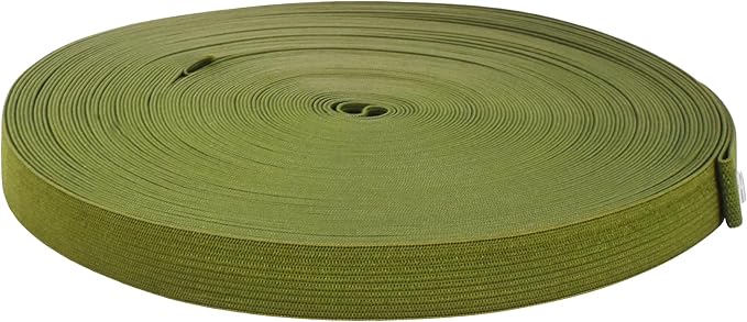 Mandala Crafts Wide 1/2 Inch Olive Elastic Bands Spool for Pants Waistbands Sewing and DIY Crafts, 88 YD Stretchy Flat Fabric Strap Knit Elastic Band for Wig