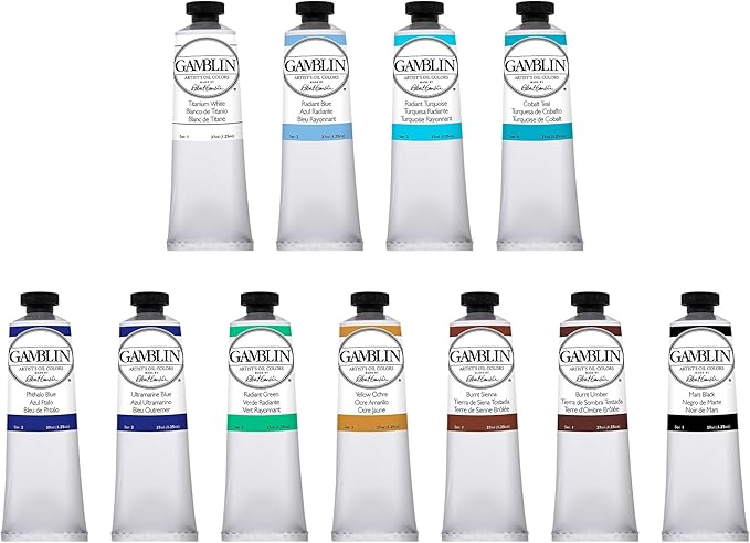 Gamblin Artist Oil Paint Set For Professionals - SEASCAPE SET - 37ml Tubes
