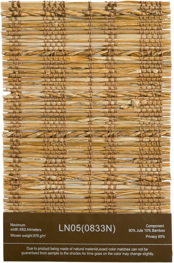 TWOPAGES Natural Woven Bamboo Shade Sample Booklet,10 Colors