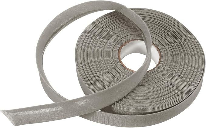 MECCANIXITY 3/4 Inch Single Fold Bias Tape Polyester Continuous Bulk Bias Tape for Sewing, Seaming Quilting Hemming Binding Crafts (Coffee 25 Yards)