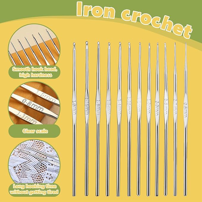 IMZAY 54 Pcs Crochet Hooks Set, Ergonomic Knitting Needles with Purple Storage Case, Stitch Marker, DIY Hand Knitting Craft Art Tools for Beginners - Red