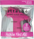 Attaché 2.0: Instant Button Attacher, with 200 Clear & Black Fasteners, no sew Mini Sewing Machine for Quick Clothing Fixes Costumes Crafts