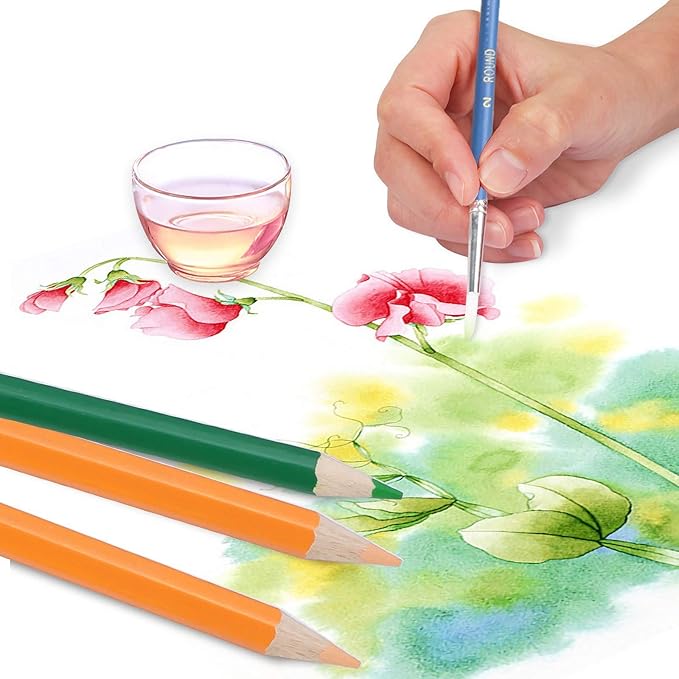 Watercolor Pencils Set, 48 Assorted Colors Artist Colored Pencils for Adults, Premium Art Drawing Pencils with Canvas Travel Wrap