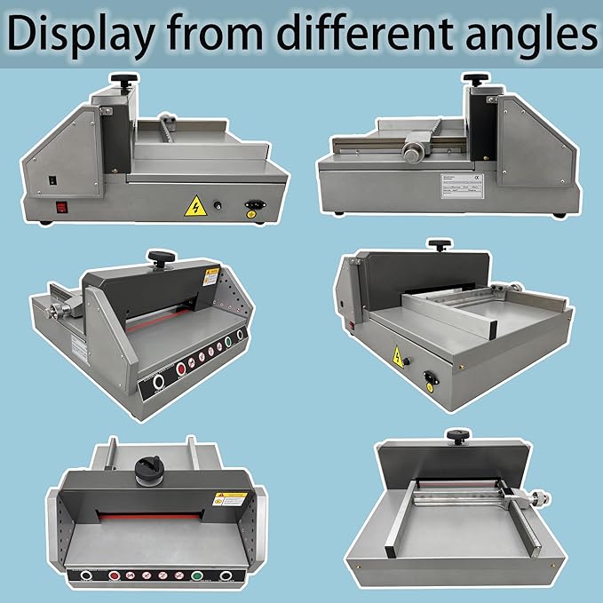 Electric Paper Cutter, Desktop Paper Trimmer 330mm A4-40mm Cutting Thickness Max Cutting Size 330mm, ±0.02mm Precision, 120W 110V Two-Hand Operation for Books Pictures Files Cutting
