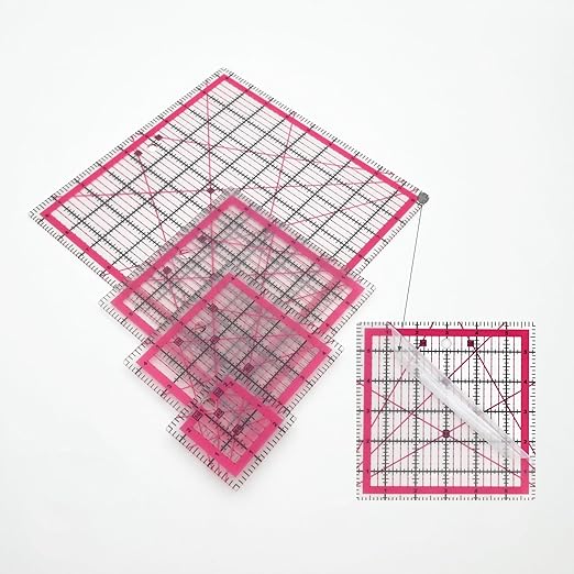 Sewing Rulers,Quilting Rulers Fabric Cutting Ruler 4pcs(9.5",6",4.5",2.5")