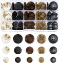 105Pcs Mixed Sewing Buttons,5 Color 4-Hole Craft Buttons,3 Size (15mm, 20mm, 25mm) Sewing Buttons for Clothes, Suitable for for DIY Crafts, Coats, Shirts, Pants, Shorts（Color7）