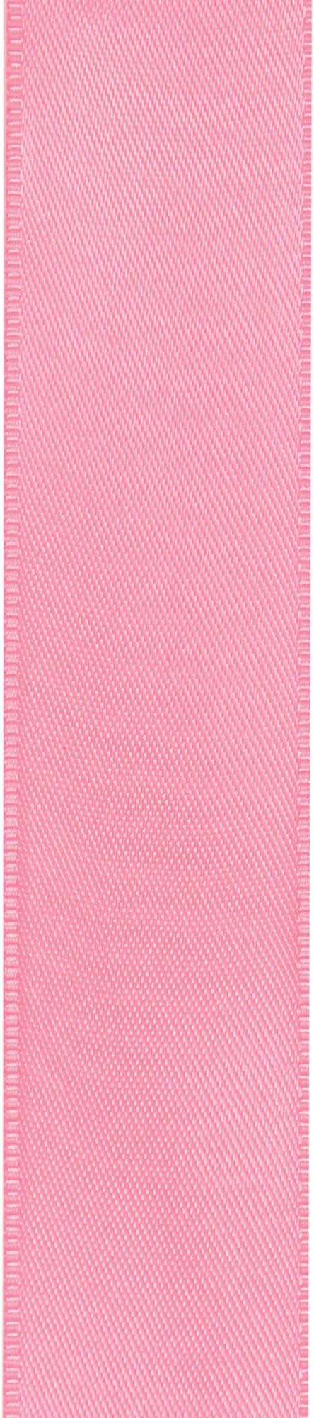 LIUYAXI Pink Double Faced Satin Ribbon, 1/4" X Continuous 50 Yards, Thin Ribbons Perfect for Gift Wrapping Wedding Invitation Card Hair Bows Tag Floral Arrangement DIY Craft