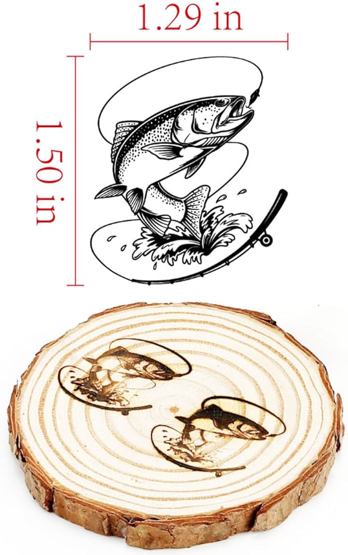 1 1/2" Trout Biting Branding Iron, Brass Branding Iron Stamp for Hats Wood Leather