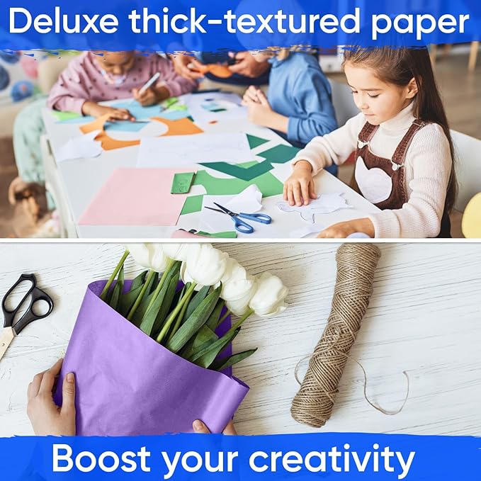 USA Made 48" x 1200" Lilac Kraft Paper Roll, 45 lbs Thickness, American Quality Colored Kraft Paper for School, Arts & Crafts, Bulletin Board - Odorless, Non-Toxic, Safe for Kids