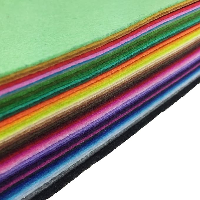 flic-flac 42pcs 8" x8“ (20x20cm) Felt Fabric Sheet Assorted Color Felt Pack DIY Craft Squares Nonwoven