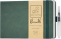 Remowith Leather Cover Watercolor Sketchbook, 9"x5.5" Journal, 300gsm Cold Press Cotton Paper (24 Sheets/48 Pages), Perfect Watercolor Journal for Markers, Pastels, Turquoise