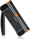A4 Paper Cutter 12 Inch Paper Trimmer Scrapbook Supplies Tool for Craft Paper, Photo, Cardstock with Security Safeguard and Foldable Ruler（Black）