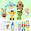 6Pcs Crochet Kit for Beginners, DIY Crochet Kit For Adults, Crochet Animal Kits with Step by Step Videos Tutorials, Yarn Crochet Hook Great Birthday Holiday Gift, DIY Keychain Pendants (Set-03)