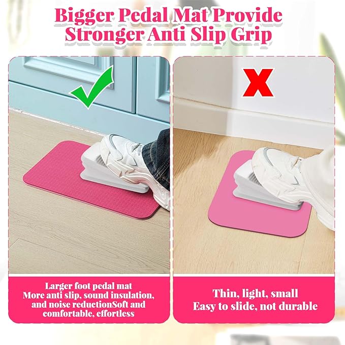2 Pcs Sewing Machine Muffling Mat Pedal Sewing Mat Reduce Vibrations Noise No Slip Machine Accessories for Quilting(17" X 36" and 9" X 14",Red Pink)