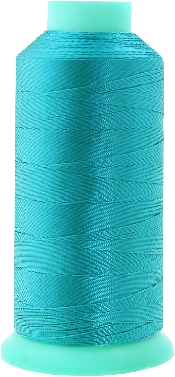 Mandala Crafts Size 92 280D T90 Bonded Nylon Thread - Turquoise 1100 YDs Tex 90 Heavy Duty Sewing Threads for Leather, Jeans, Weaving, Outdoor Marine Upholstery