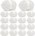 inhand 18 Pack Chunky Chenille Yarn for Crocheting– 30.6 Yards, 7.7oz, Super Bulky, Soft Fluffy Plush Yarn for Hand or Arm Knitting– Ideal for Blankets, Crafts & DIY Projects (Cream White)